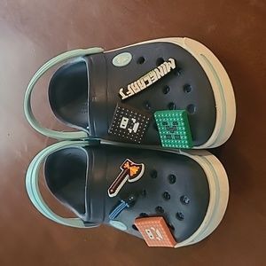Nearly new Crocs - minecraft charms included